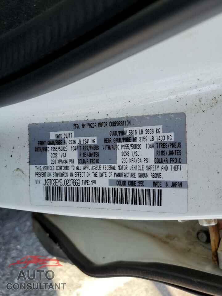 MAZDA CX-9 2018 - JM3TCBEY9J0207669