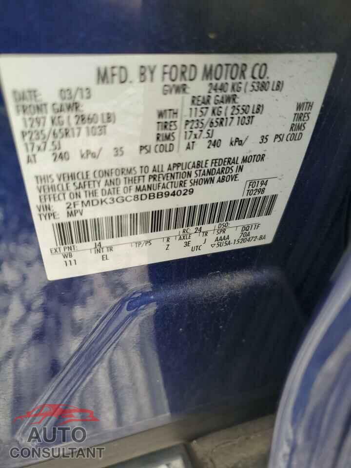 FORD EDGE 2013 - 2FMDK3GC8DBB94029