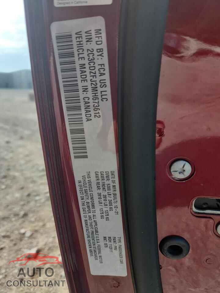 DODGE CHALLENGER 2021 - 2C3CDZFJ2MH673612
