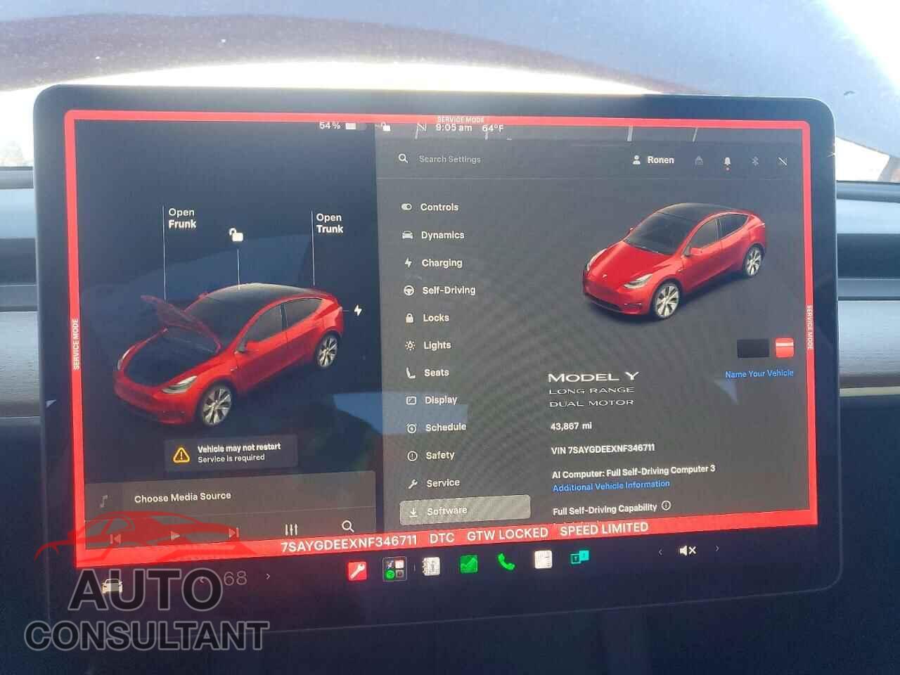 TESLA MODEL Y 2022 - 7SAYGDEEXNF346711