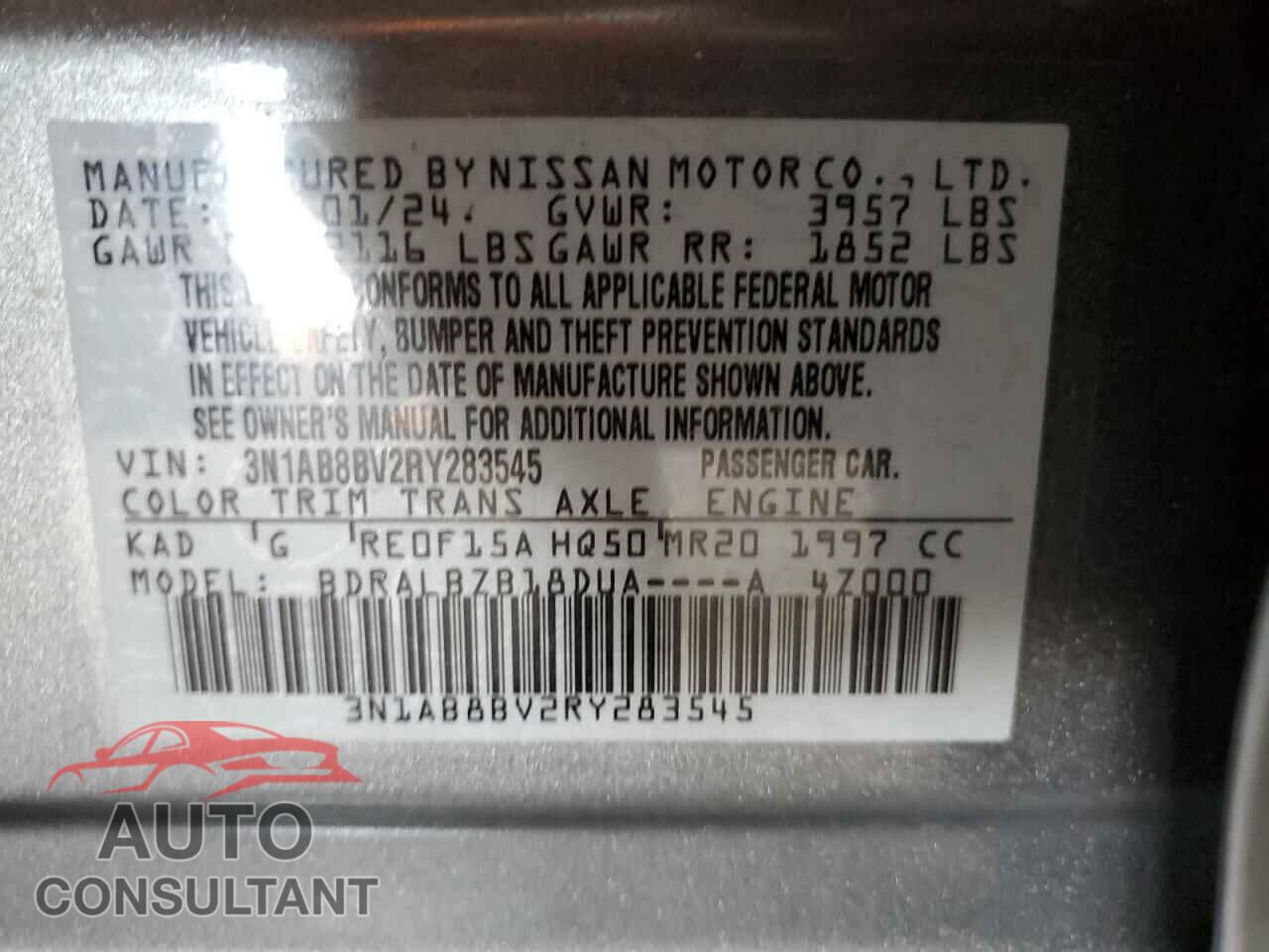 NISSAN SENTRA 2024 - 3N1AB8BV2RY283545
