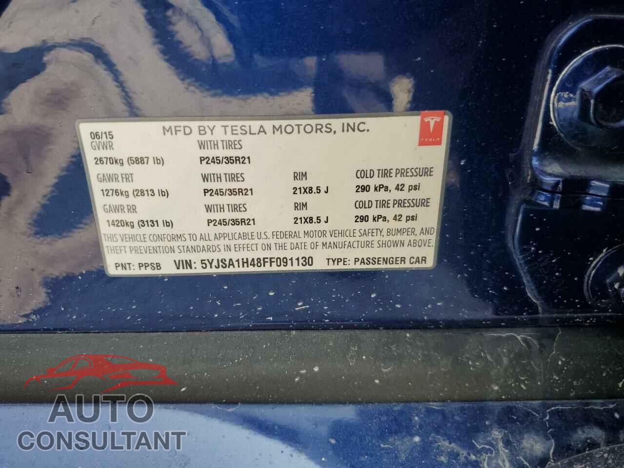 TESLA MODEL S 2015 - 5YJSA1H48FF091130