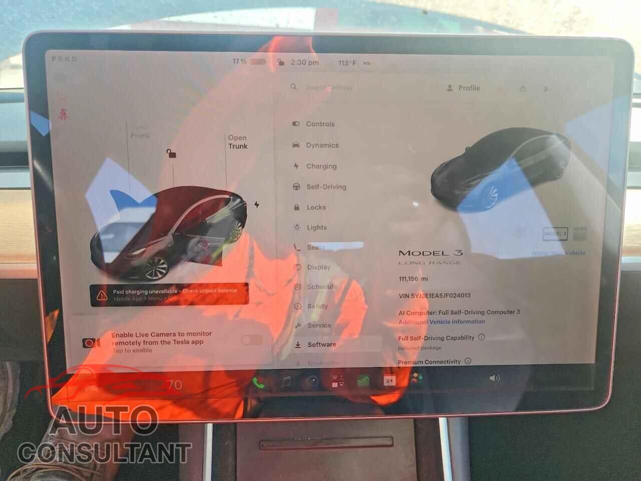 TESLA MODEL 3 2018 - 5YJ3E1EA5JF024013