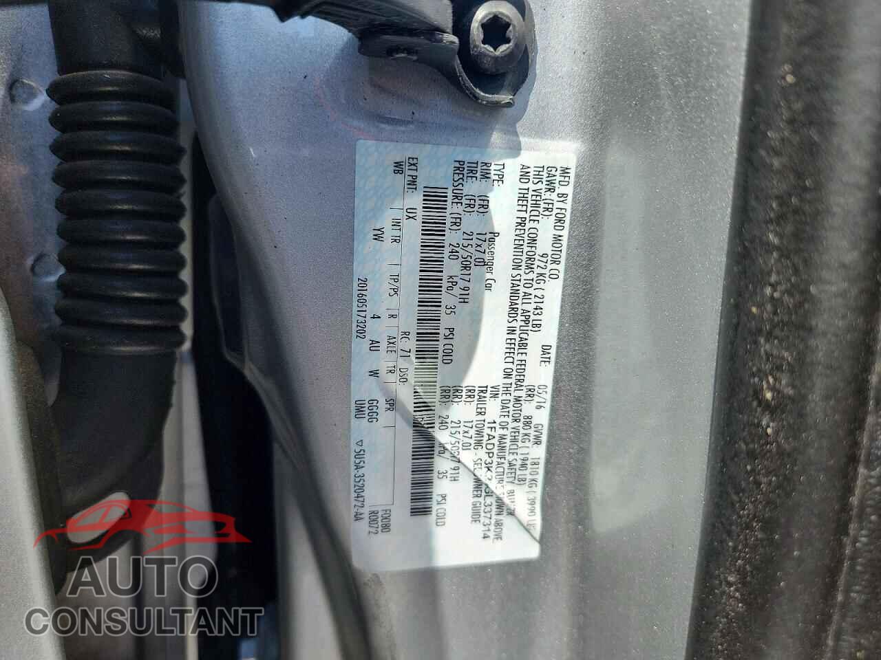 FORD FOCUS 2016 - 1FADP3K22GL337314
