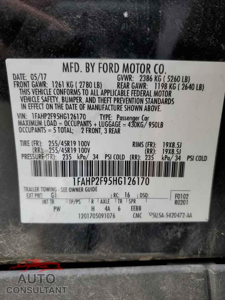 FORD TAURUS 2017 - 1FAHP2F95HG126170