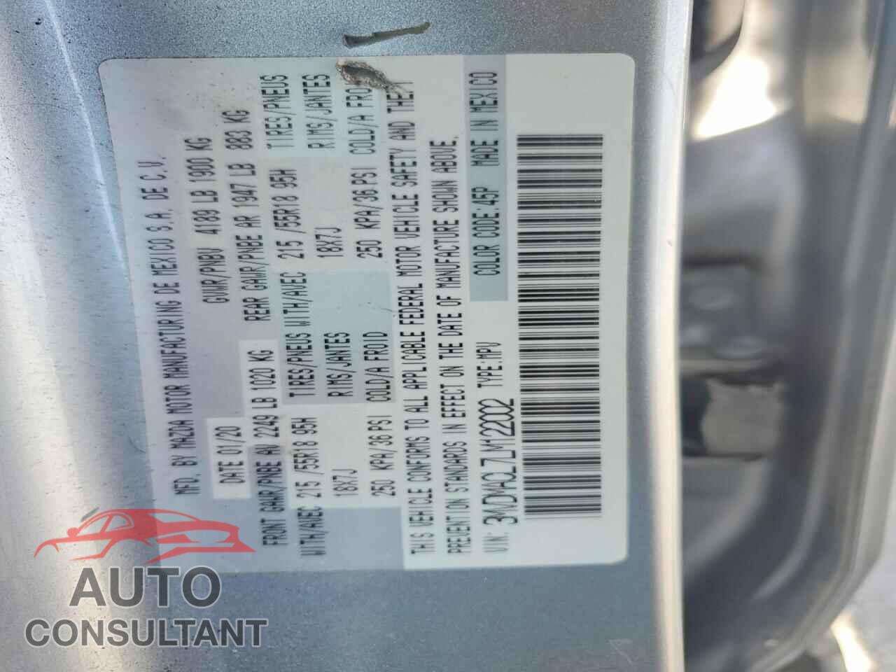 MAZDA CX30 2020 - 3MVDMACL7LM122002