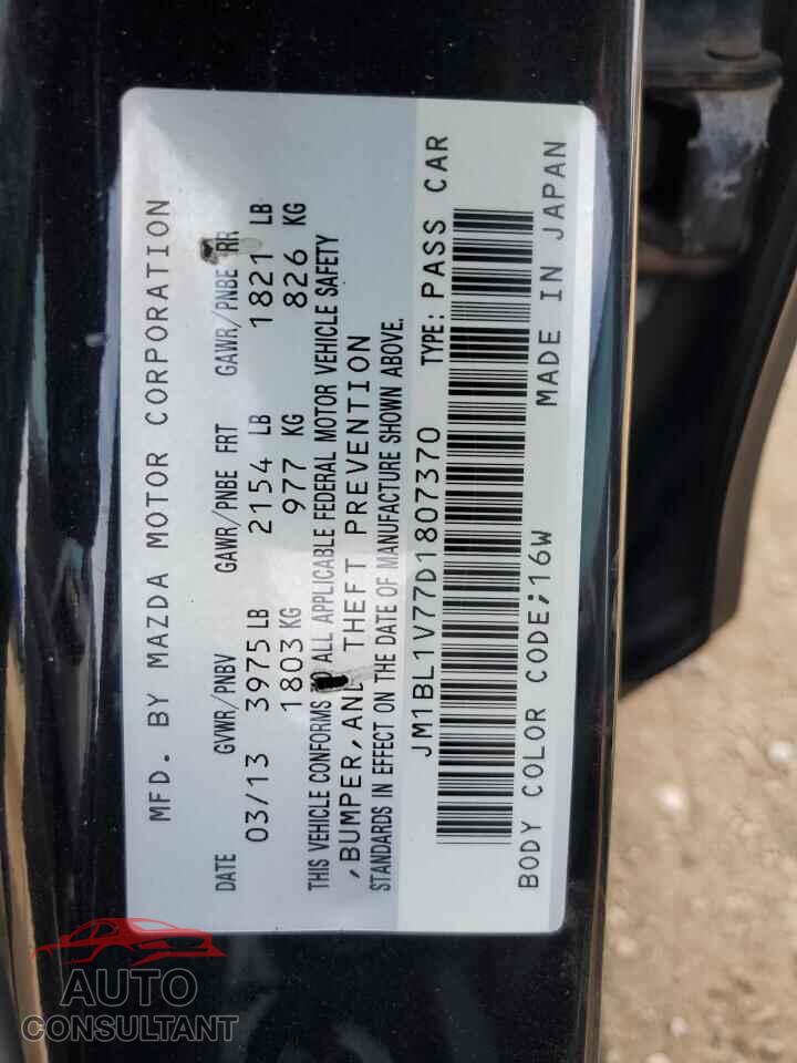 MAZDA 3 2013 - JM1BL1V77D1807370