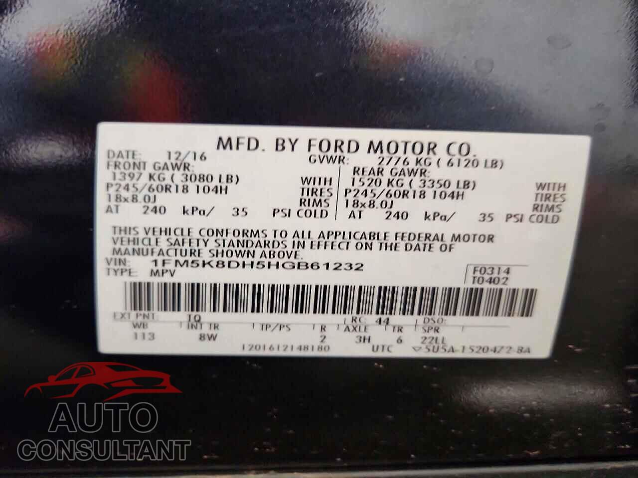 FORD EXPLORER 2017 - 1FM5K8DH5HGB61232