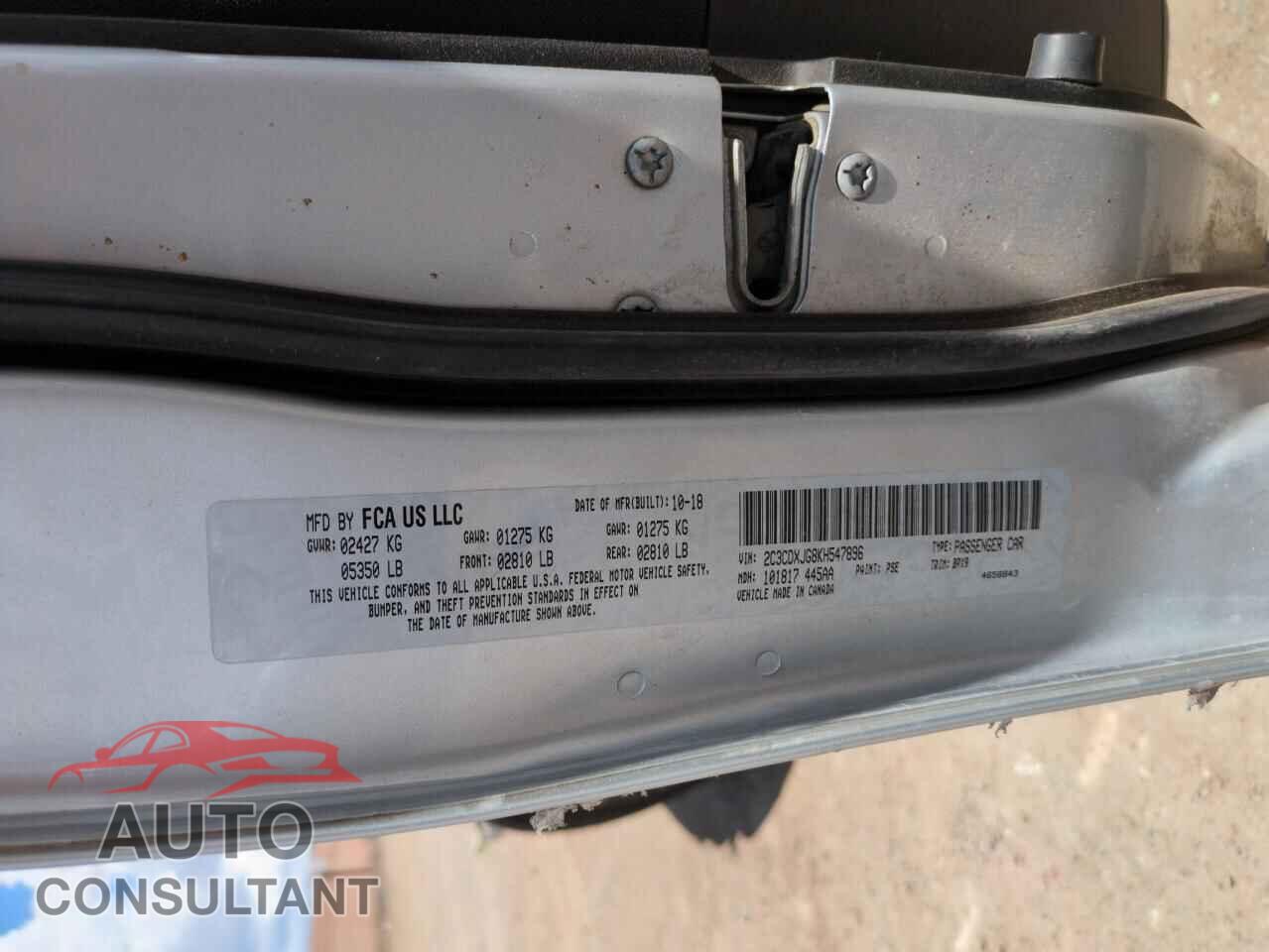 DODGE CHARGER 2019 - 2C3CDXJG8KH547896