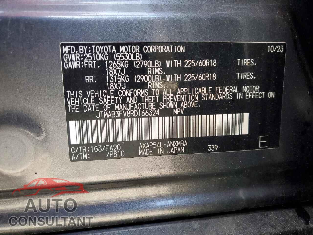 TOYOTA RAV4 2024 - JTMAB3FV8RD166324