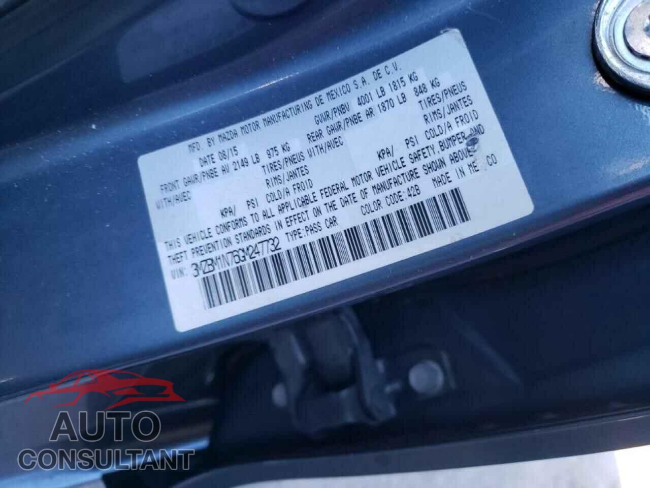 MAZDA 3 2016 - 3MZBM1N76GM247732
