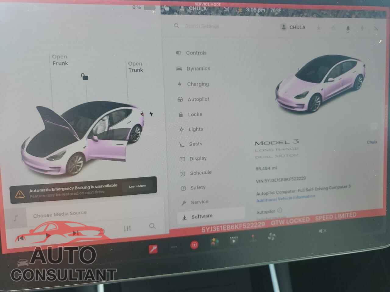 TESLA MODEL 3 2019 - 5YJ3E1EB6KF522229