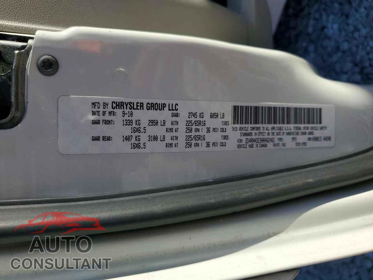 DODGE CARAVAN 2010 - 2D4RN4DE9AR462461