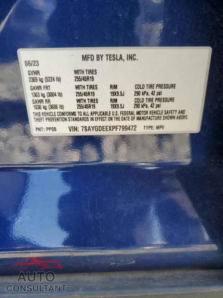 TESLA MODEL Y 2023 - 7SAYGDEEXPF799472