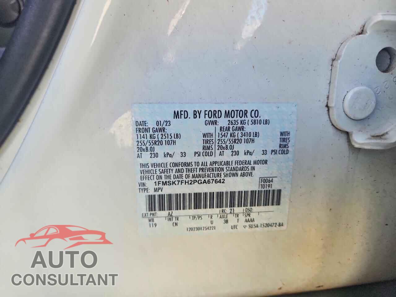 FORD EXPLORER 2023 - 1FMSK7FH2PGA67642