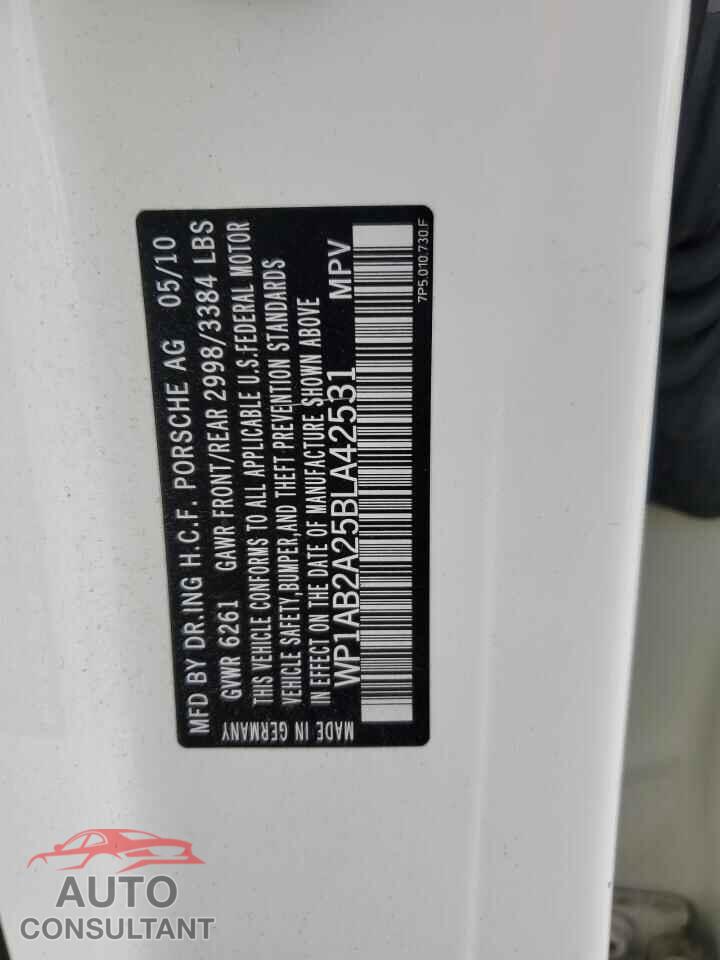 PORSCHE CAYENNE 2011 - WP1AB2A25BLA42531