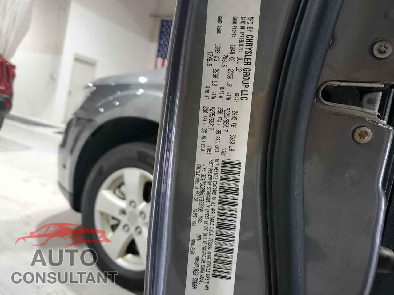 DODGE JOURNEY 2012 - 3C4PDCBB0CT373839