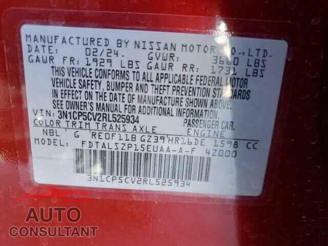 NISSAN KICKS 2024 - 3N1CP5CV2RL525934