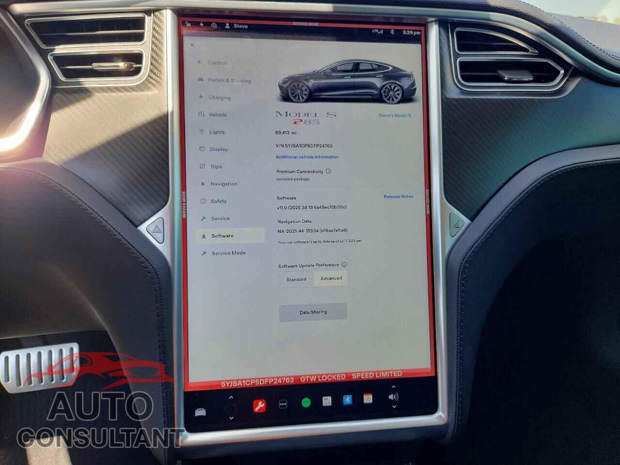 TESLA MODEL S 2013 - 5YJSA1CP5DFP24763