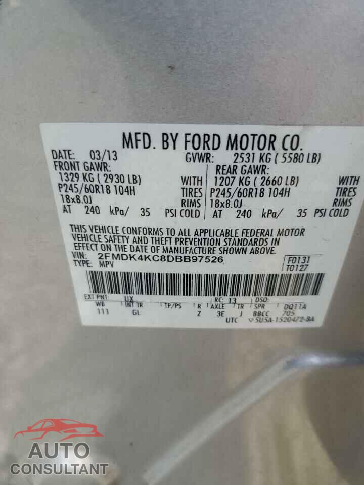 FORD EDGE 2013 - 2FMDK4KC8DBB97526
