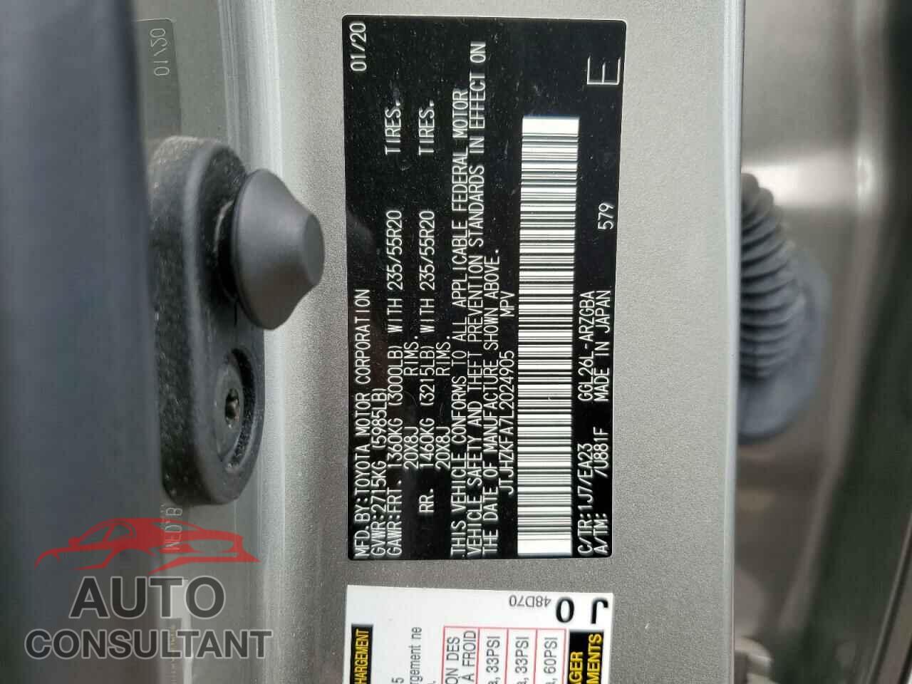 LEXUS RX350 2020 - JTJHZKFA7L2024905