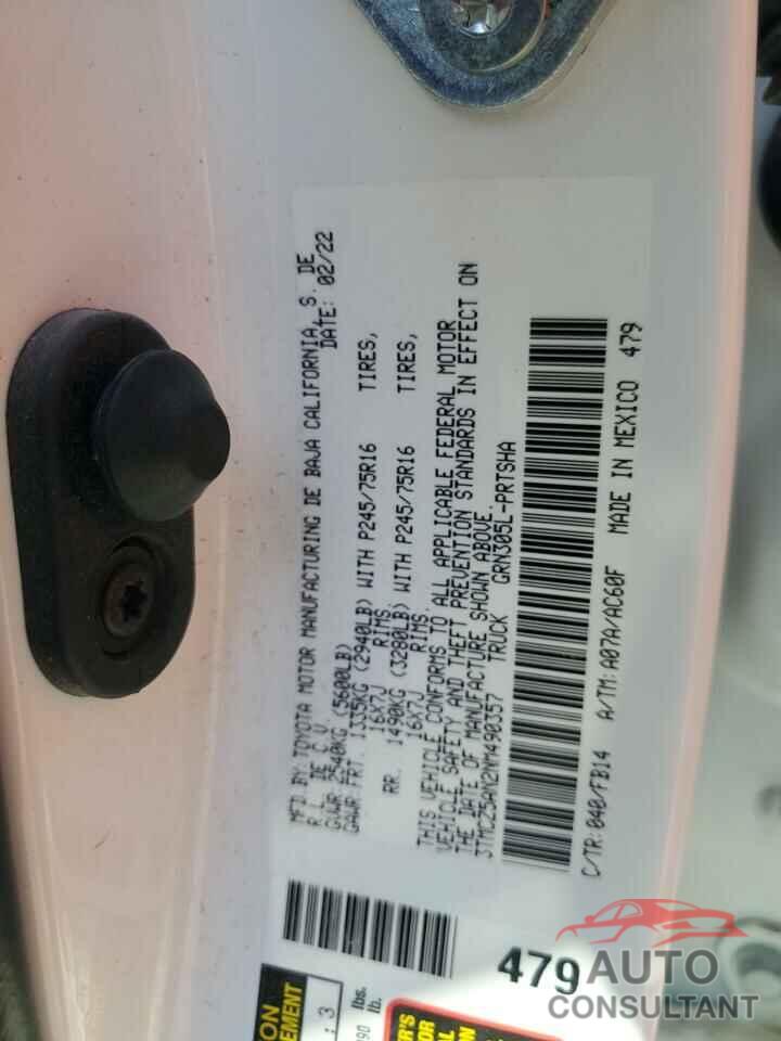 TOYOTA TACOMA 2022 - 3TMCZ5AN2NM490357
