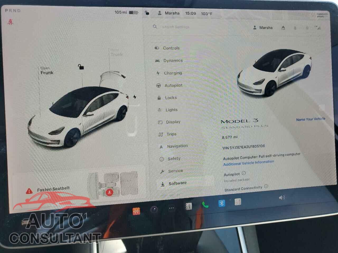 TESLA MODEL 3 2020 - 5YJ3E1EA2LF805106