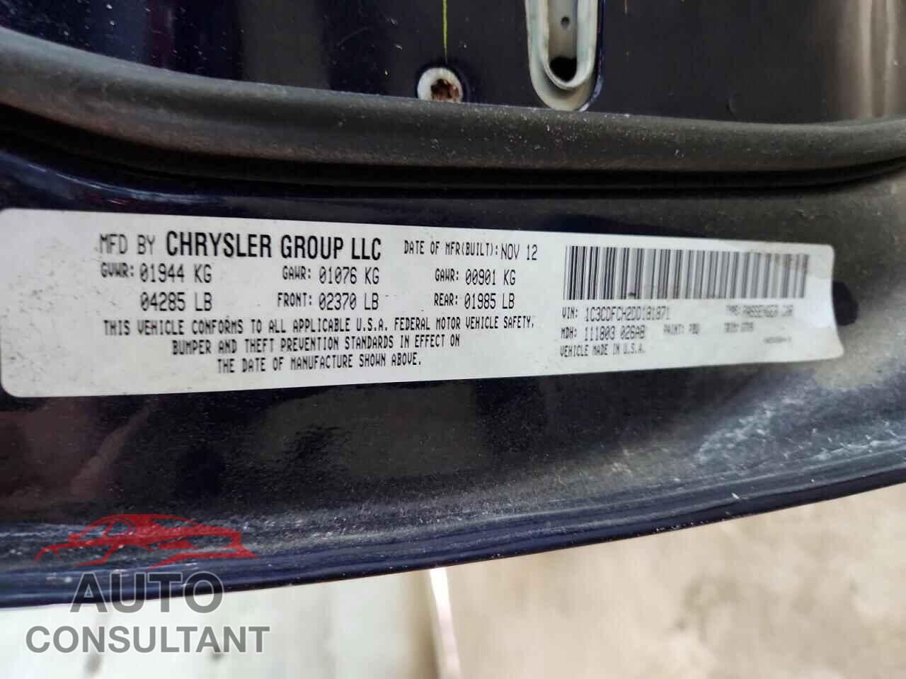 DODGE DART 2013 - 1C3CDFCH2DD181871
