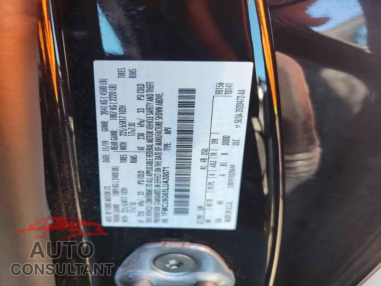 FORD ESCAPE 2020 - 1FMCU9G65LUA30071