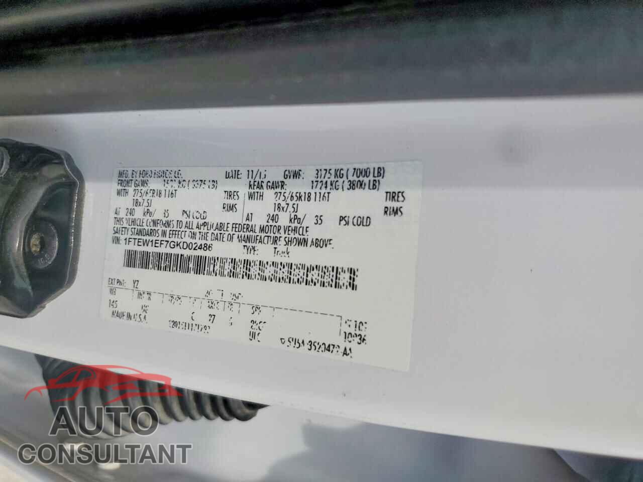 FORD F150 2016 - 1FTEW1EF7GKD02486