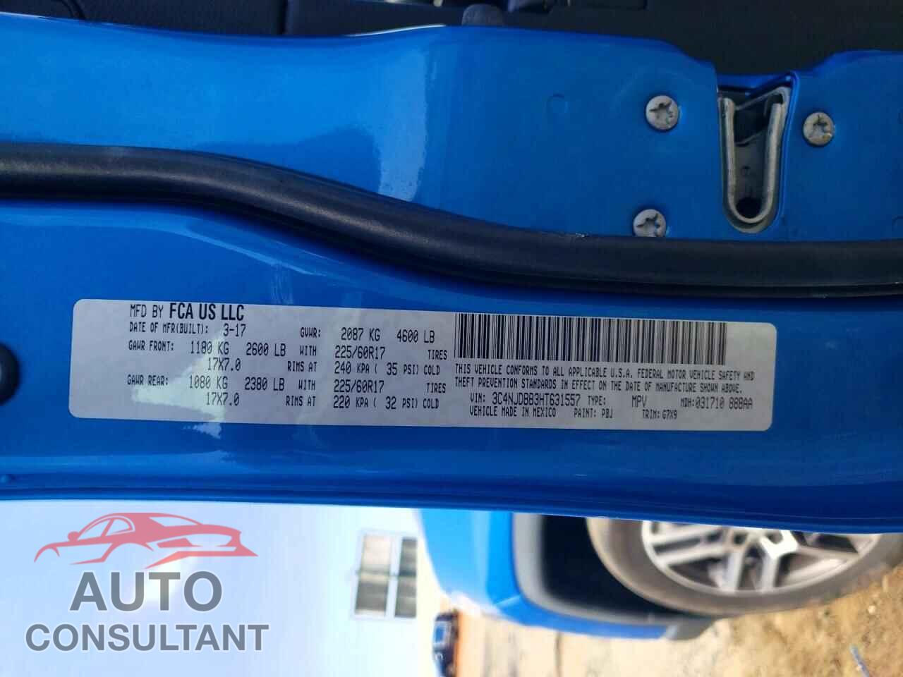 JEEP COMPASS 2017 - 3C4NJDBB3HT631557
