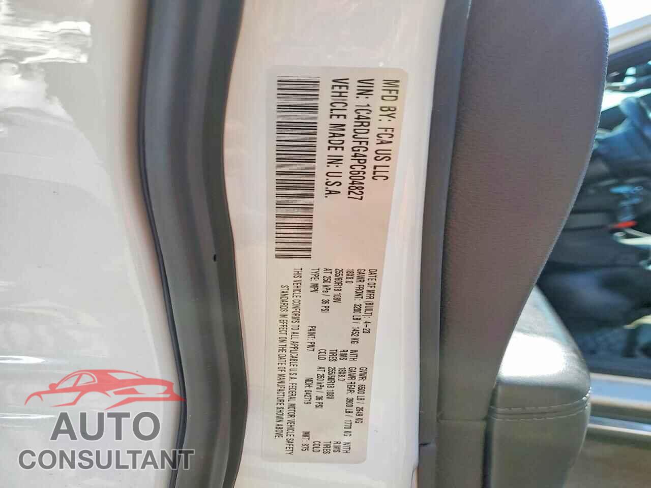 DODGE DURANGO 2023 - 1C4RDJFG4PC604827
