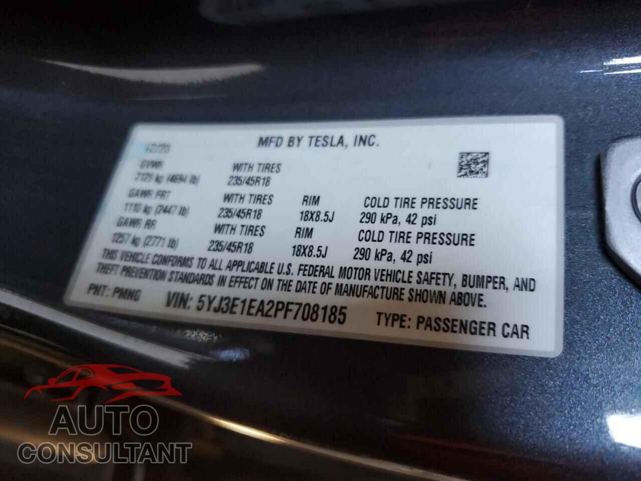 TESLA MODEL 3 2023 - 5YJ3E1EA2PF708185