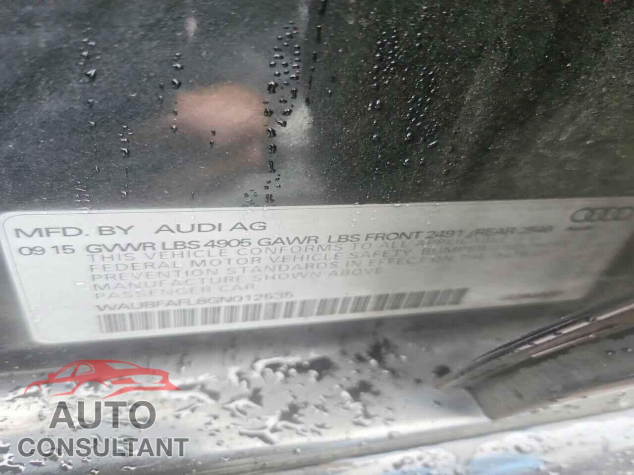 AUDI A4 2016 - WAUBFAFL8GN012535