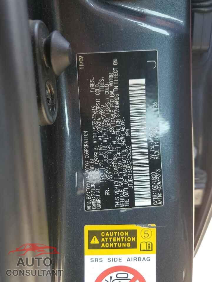 LEXUS RX450 2010 - JTJBC1BA8A2405022