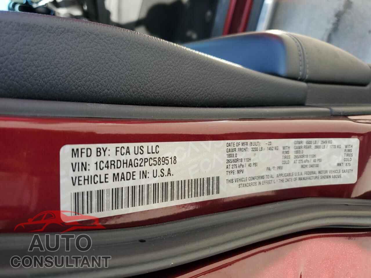 DODGE DURANGO 2023 - 1C4RDHAG2PC589518