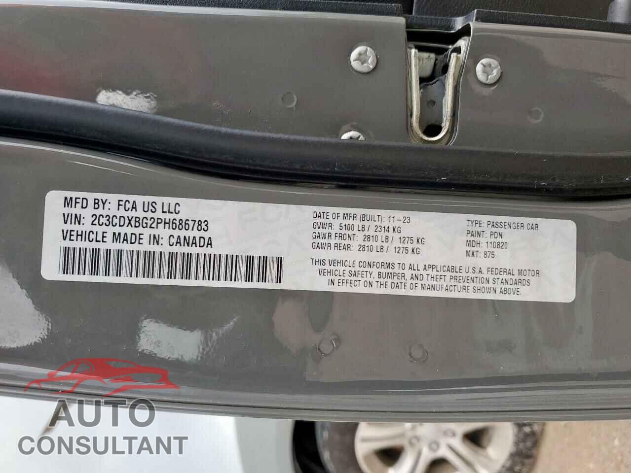 DODGE CHARGER 2023 - 2C3CDXBG2PH686783