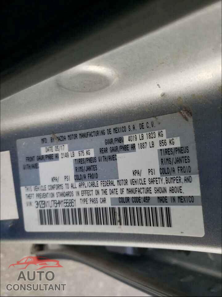MAZDA 3 2017 - 3MZBN1U76HM155861