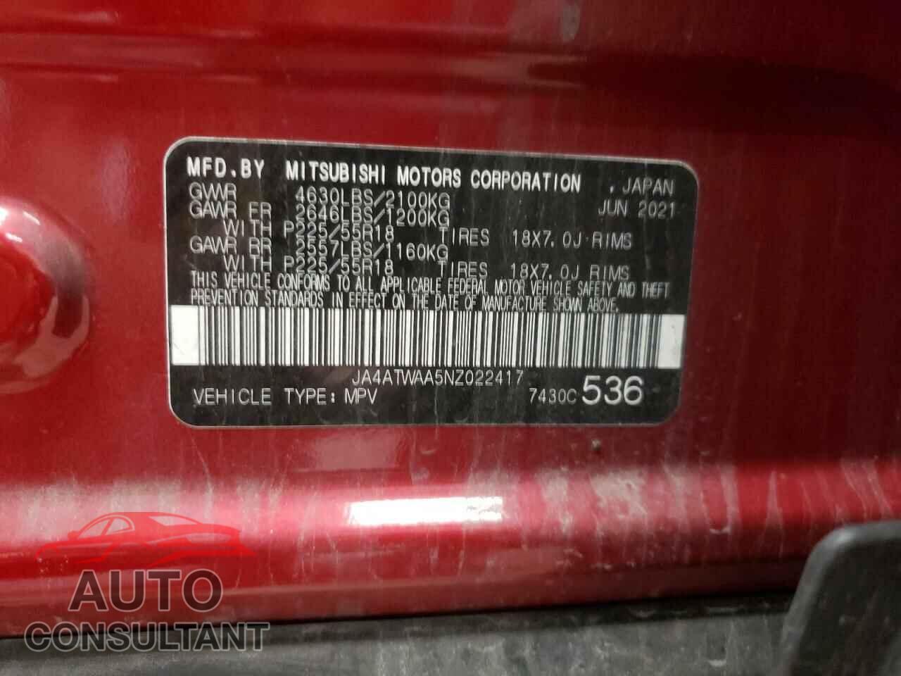 MITSUBISHI ECLIPSE 2022 - JA4ATWAA5NZ022417