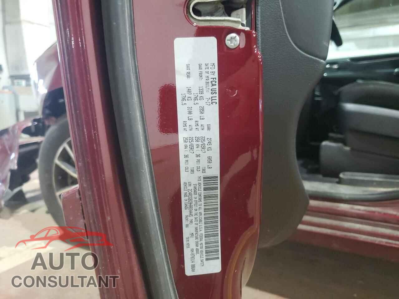 DODGE CARAVAN 2017 - 2C4RDGBG9HR834445