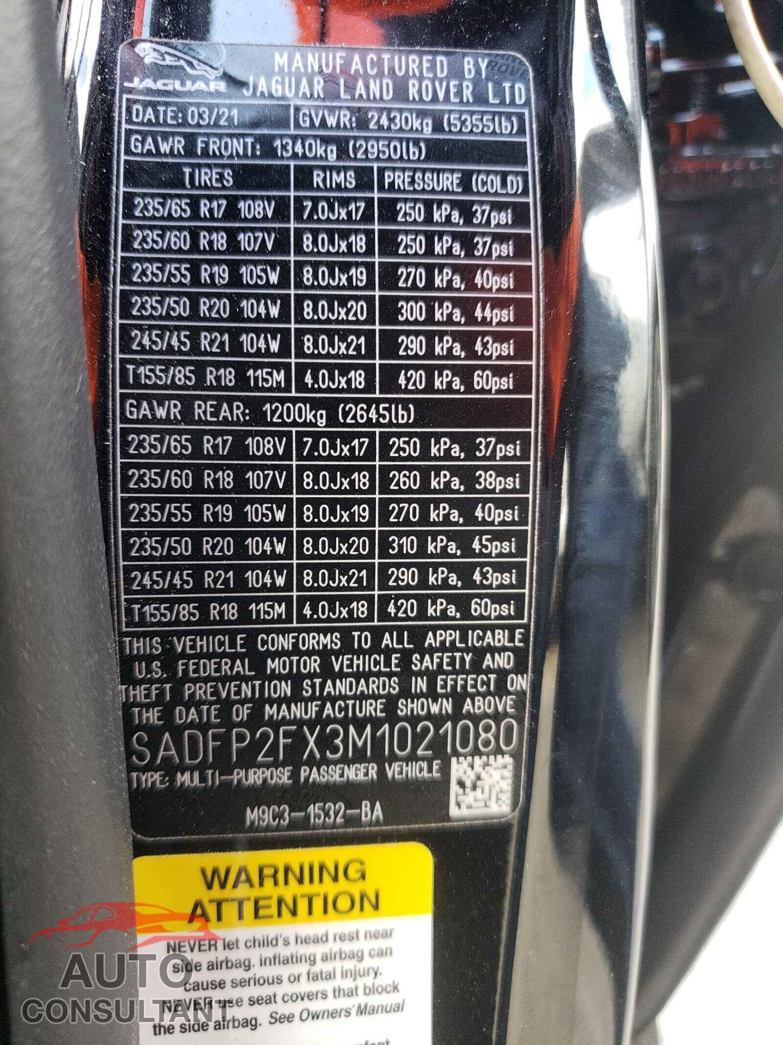 JAGUAR ETYPE 2021 - SADFP2FX3M1021080