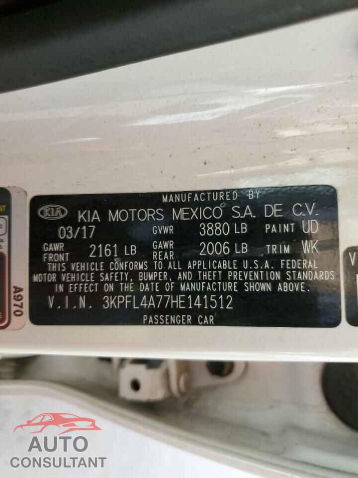 KIA FORTE 2017 - 3KPFL4A77HE141512