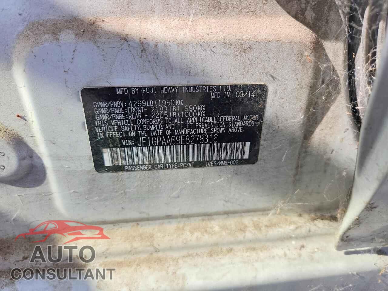 SUBARU IMPREZA 2014 - JF1GPAA69E8278316