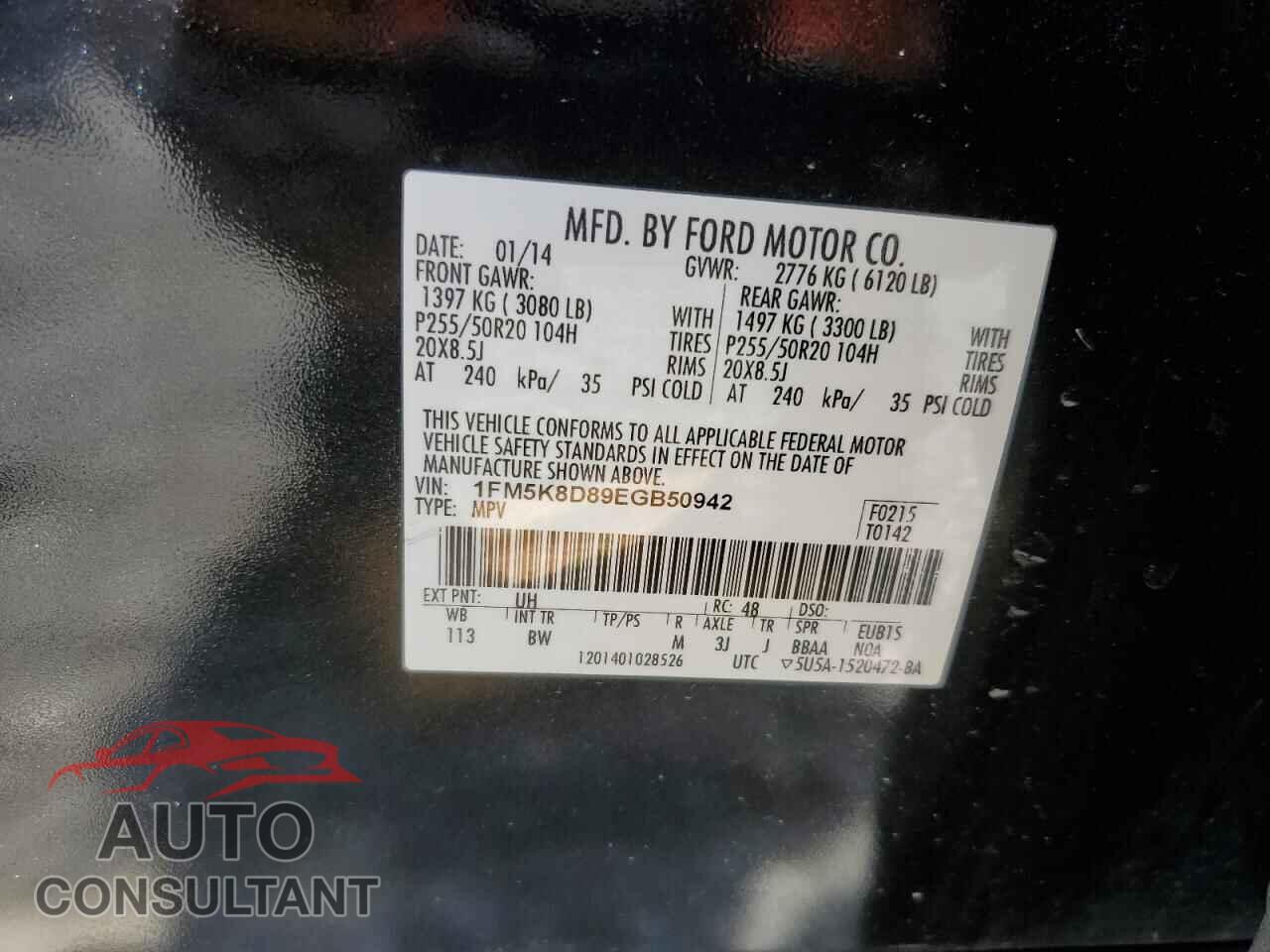 FORD EXPLORER 2014 - 1FM5K8D89EGB50942