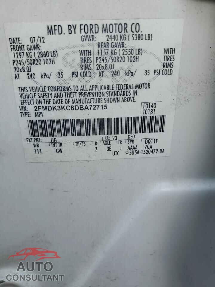 FORD EDGE 2013 - 2FMDK3KC8DBA72715
