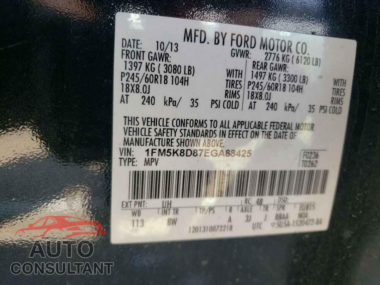 FORD EXPLORER 2014 - 1FM5K8D87EGA88425