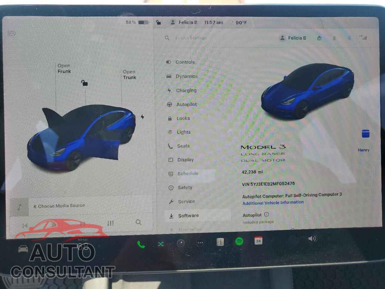 TESLA MODEL 3 2021 - 5YJ3E1EB2MF052476