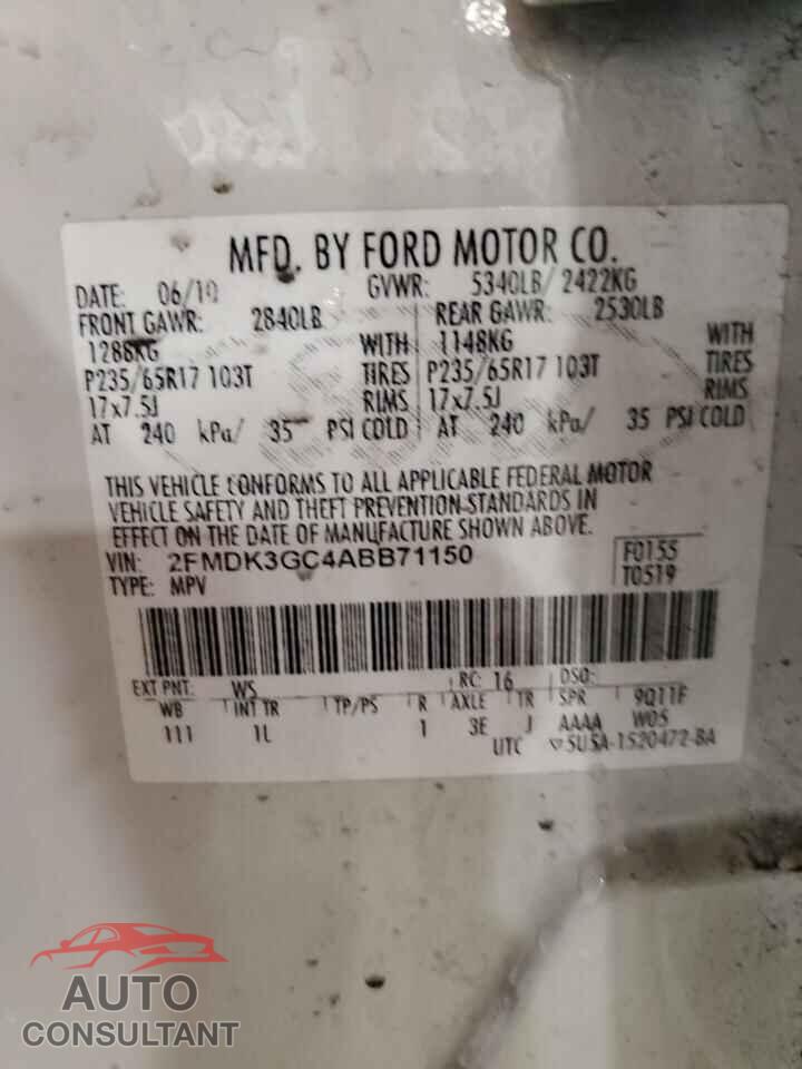 FORD EDGE 2010 - 2FMDK3GC4ABB71150