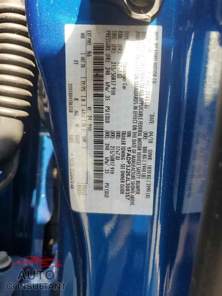 FORD FOCUS 2018 - 1FADP3J26JL308357