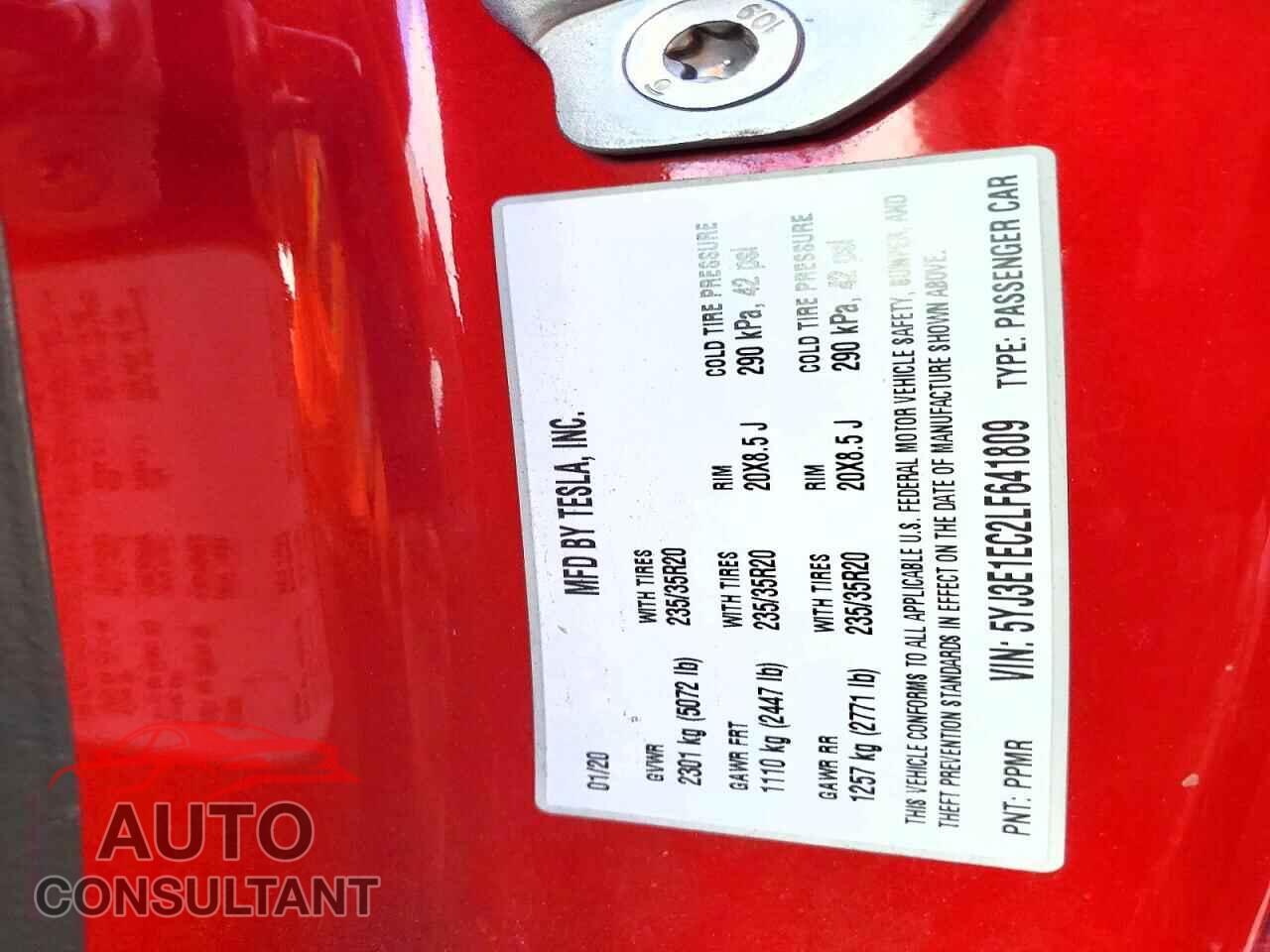 TESLA MODEL 3 2020 - 5YJ3E1EC2LF641809